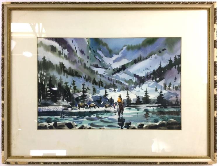 Robert Landry comparable auction result: robert landry 1921 1991 watercolor landscape