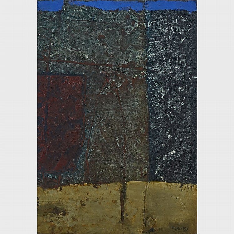 Jack Reppen comparable auction result: jack reppen o s a on ancient ground mixed media on board 26 ins x 18 ins 50 8 cms x 68 6 cms
