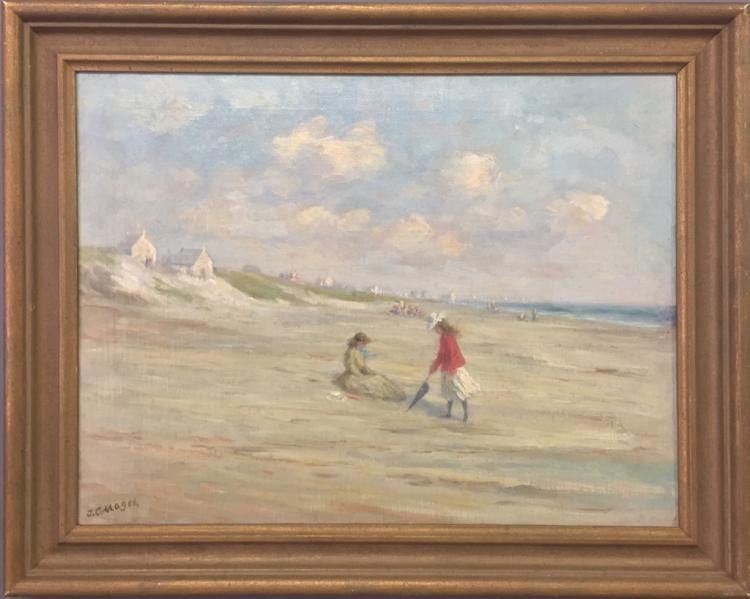 James C. Magee comparable auction result: james c magee oil on canvas beach scene