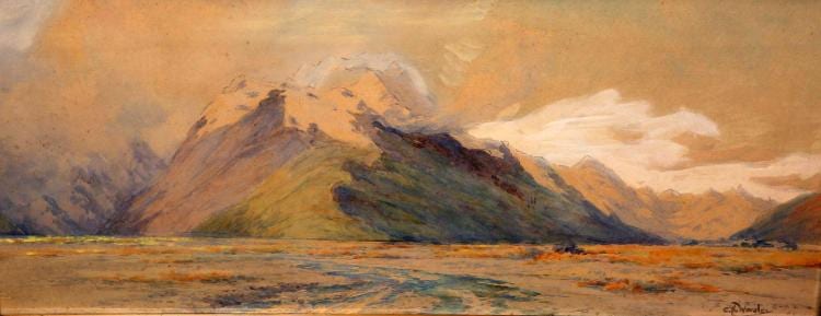 Charles Nathaniel Worsley comparable auction result: charles nathaniel worsley british new zealand 1862 1923 mount cook from
