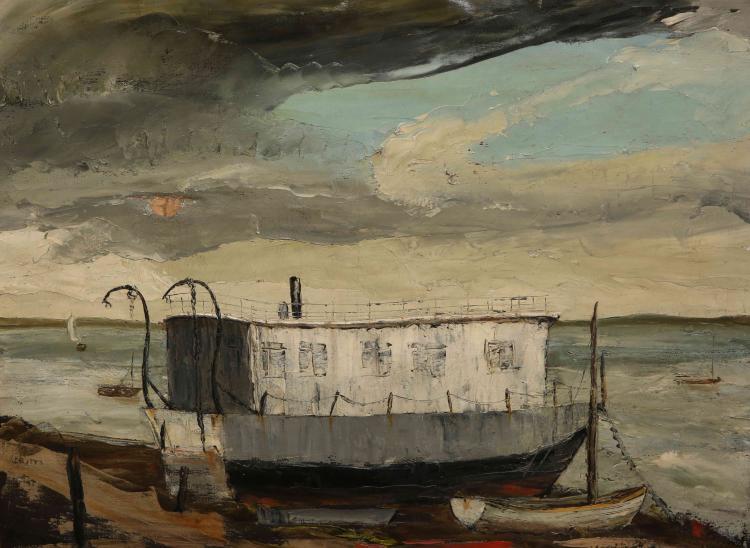 Colum robert Gore-Booth comparable auction result: colum robert gore booth 1913 1959 tug in choppy waters signed lower lef