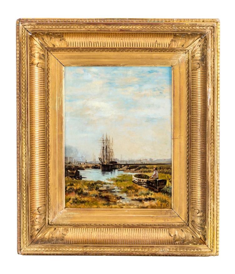 Marius (1833) Roy comparable auction result: marius roy 1833 1921 voilier pr s d un pont huile sur toile sign e et dat e 19 88 32 5x24 5 cm