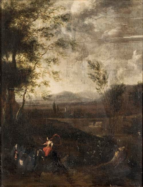 Willem de Heusch comparable auction result: willem de heusch c 1625 c 1692 dans le go t de paysage bucolique travers par des personnages