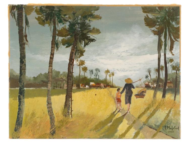 M.L. Poum Malakoul comparable auction result: m l poum malakoul thai landscape w figures 1960