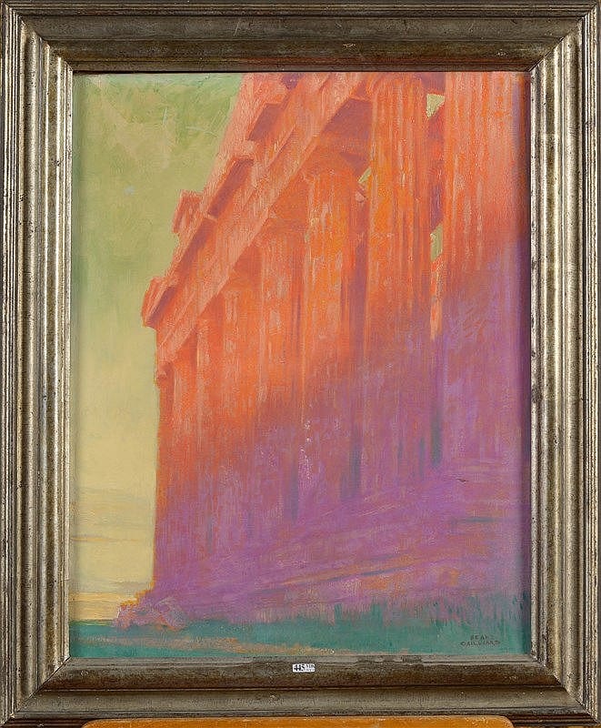 Frans Gailliard comparable auction result: huile sur toile l acropole au coucher du soleil sign en bas droite fr