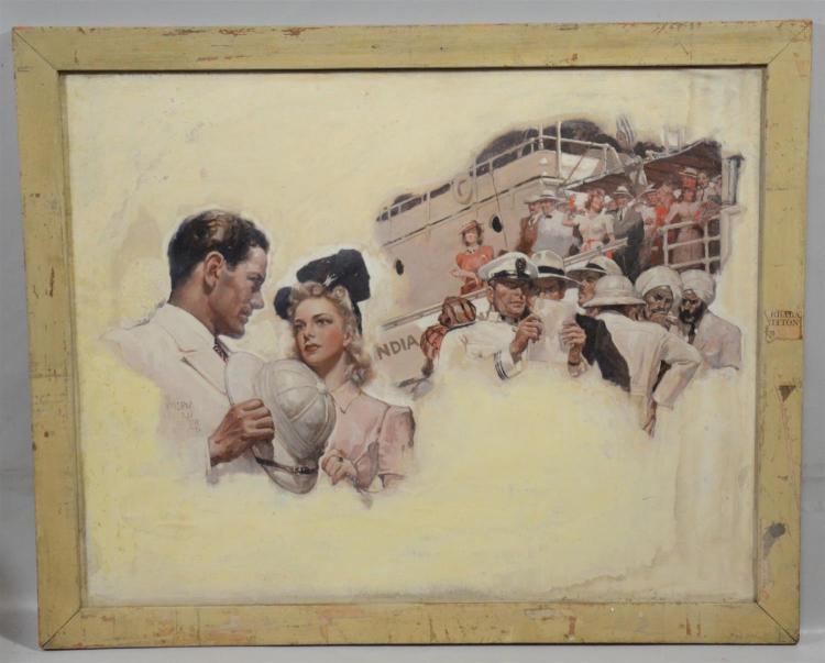 Ralph Pallen Coleman comparable auction result: ralph pallen coleman american 1892 1968 original illustration possibly for calcutta adventure in liberty magazine 1940 goua