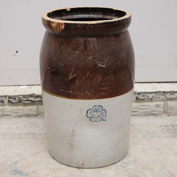 Antique 19th Century Miller Pottery Stoneware Five Gallon Crock sold by Worthington Galleries, lot 58 — auction record photograph