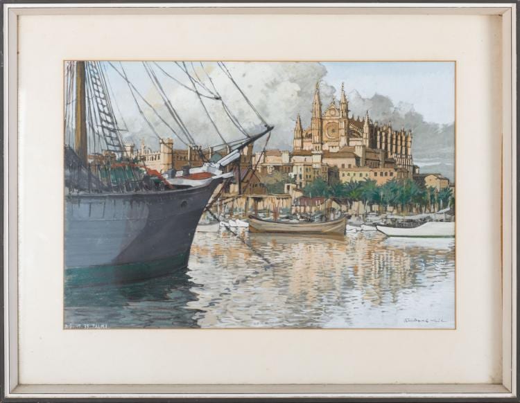 Rudolf Veit comparable auction result: rudolf veit gouache painting palma