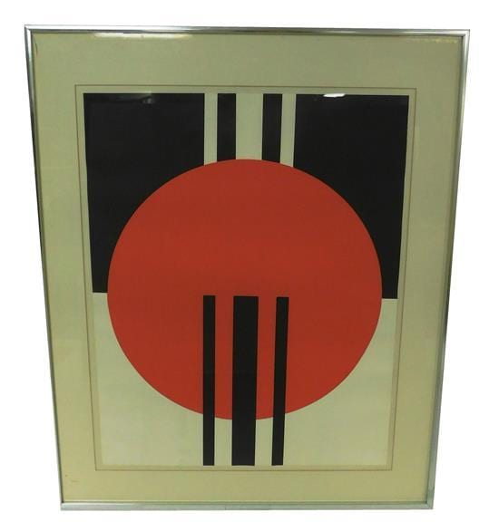 Cyril Lixenberg comparable auction result: cyril lixenberg english 1932 2015 number five 1969 71 75 serigraph on paper depicting red circle with black and white proje