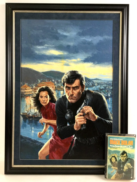 Gil Cohen comparable auction result: gil cohen oil on board mack bolan book cover art