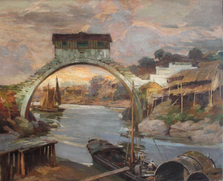 Henri Emile Vollet comparable auction result: henri emile vollet 1861 1945 le pont de likin