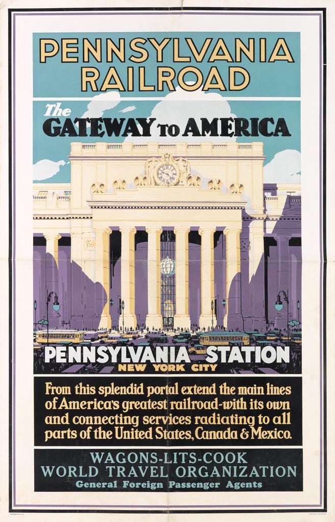 Ivar Gull comparable auction result: ivar gull dates unknown pennsylvania railroad the gateway to america 1929 40x25 inches 101x63 cm charles francis press new yo