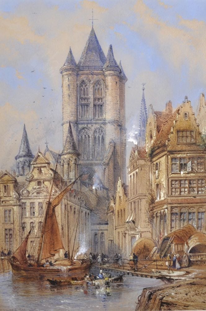 Thomas Colman Dibdin comparable auction result: thomas robert colman dibdin 1810 1893 british unloading at the wharf watercolour signed and dated 1880 21 25 x 14 75