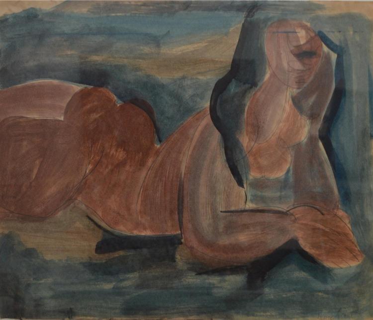 nancy grant nude reclining watercolour 48 x 58cm · Leonard Joel · 2017-10-05 Nancy Grant comparable auction result: nancy grant nude reclining watercolour 48 x 58cm