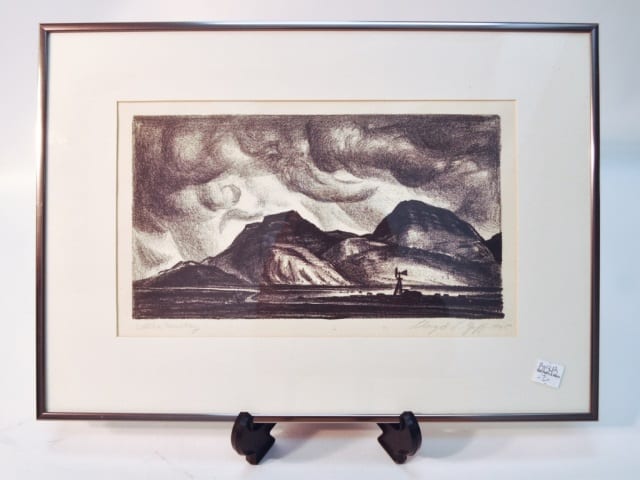 Lloyd Goff comparable auction result: original lloyd goff signed litho cattle country
