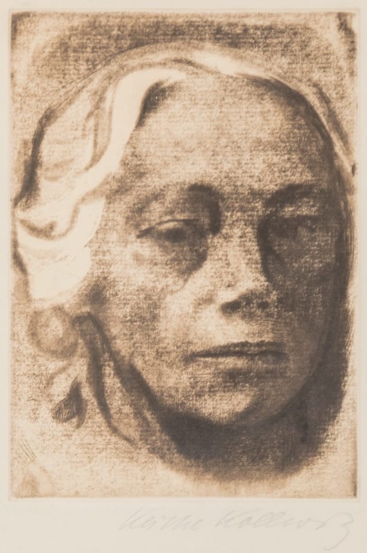 KATHE KOLLWITZ: "SELBSTBILDNIS" sold by Abell Auction, lot 56 — auction record photograph
