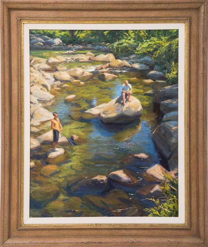 Charles  Muench comparable auction result: charles muench the fishing hole