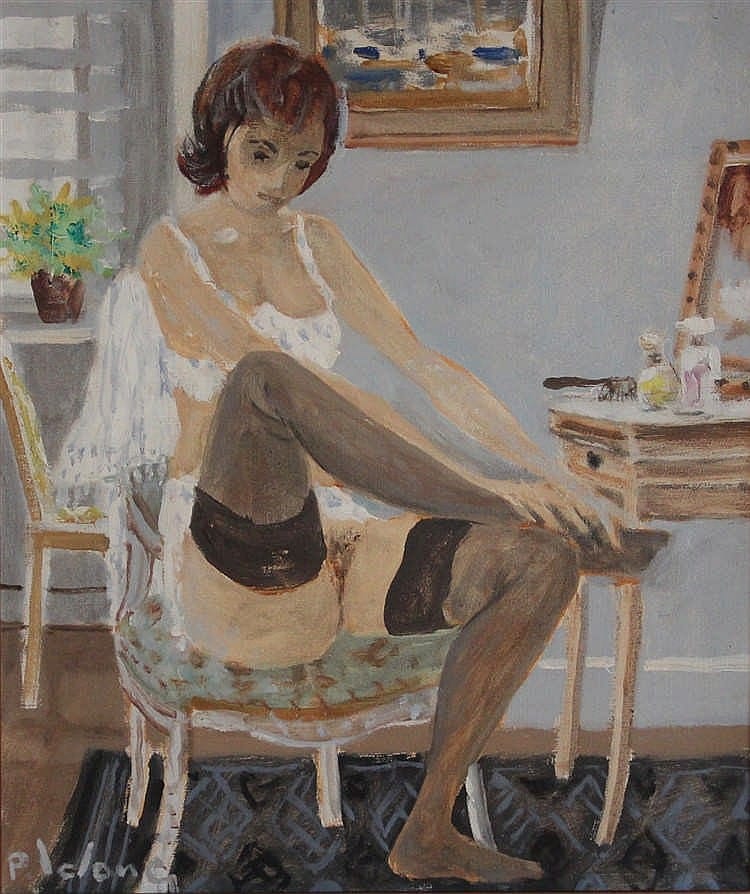 Pierre Lelong comparable auction result: pierre emile lelong 1908 1984 la femme aux bas noirs huile sur toile