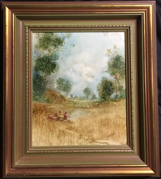 Lucette Dalozzo comparable auction result: lucette dalozzo b 1945 peaceful moment acrylic on board