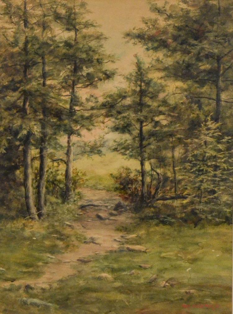 Marie Shields Myer comparable auction result: marie shields myer american 19 20th c w c forest landscape 14 1 2 x 10 1 2 matted not framed
