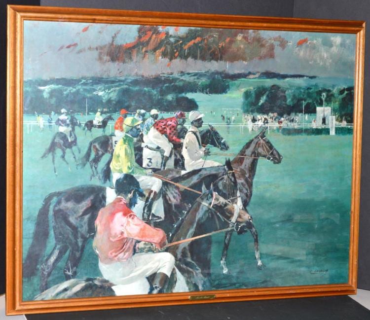 Ricard Arenys Galdón comparable auction result: framed at the start print by ricardo arenys