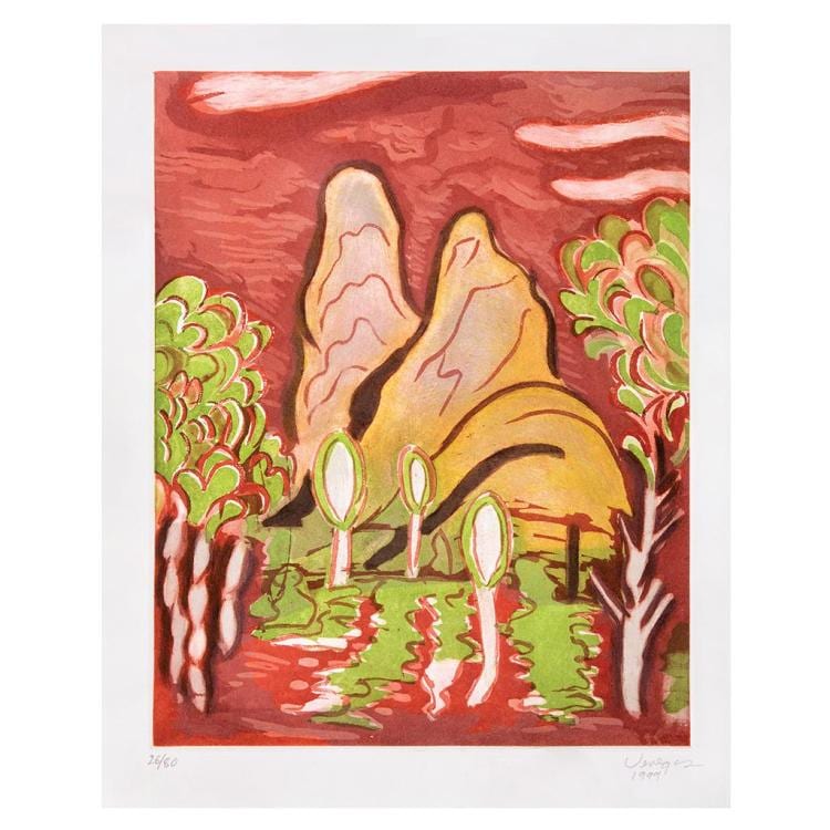 Germán Venegas comparable auction result: germ n venegas paisaje signed and dated 1999 etching 26 80 32 x 25 5 cm 12 5 x 10 inches