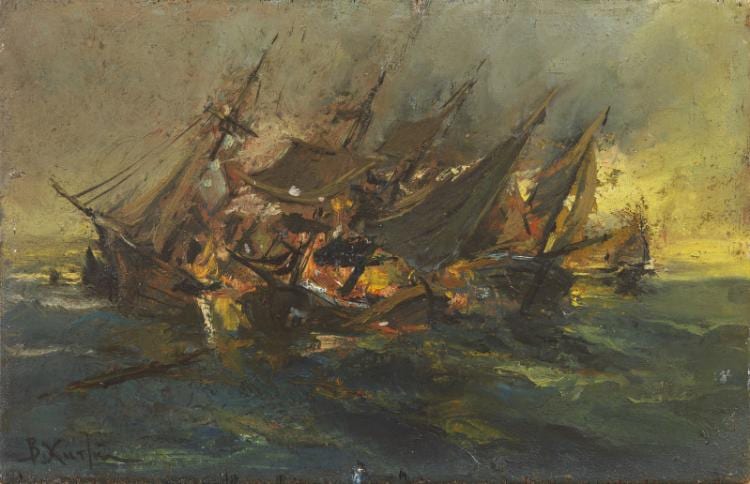 Vassilios Chatzis comparable auction result: vassilios chatzis greek 1870 1915 battle of navarino