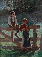 Marie Aimée Lucas-Robiquet comparable auction result: marie aim e lucas robiquet french 1858 1959 a young couple 53 1 2 x 41 1 2in 136 x 105 5cm