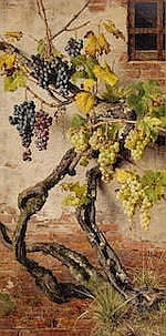 Giorgio (1855) Lucchesi comparable auction result: giorgio lucchesi italian 1855 1941 red and white grapes growing against a brick wall 55 1 4 x 25 1 2in 140 5 x 65cm