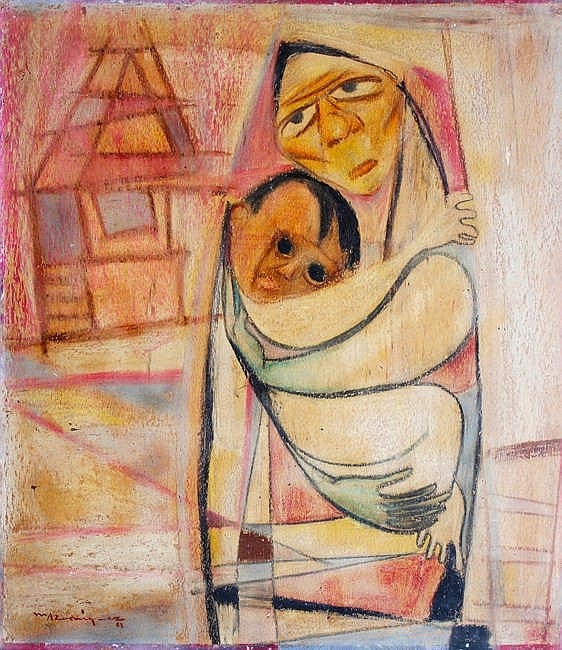 Manuel Rodriguez comparable auction result: manuel rodriguez b 1915 mother and child