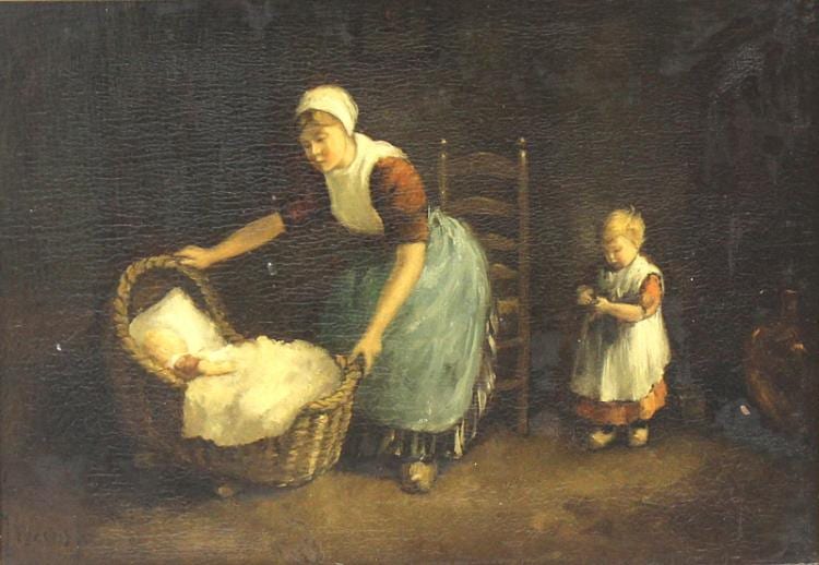 Jan Harm Weyns comparable auction result: jan harm weyns dutch b 1864 1923 antique oil painting on board