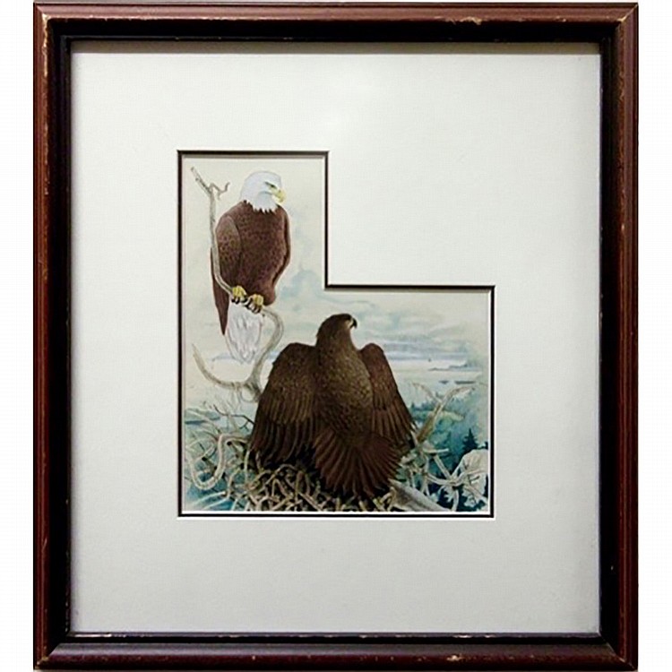 Glen Loates comparable auction result: glen loates canadian 1945 gallant goals watercolour on paper board initaled lower right sight 9 5 x 8 3