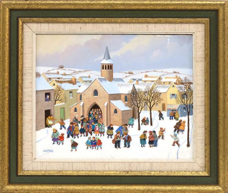 jean axatard french b 1931 village in snow oil on canvas 9 x 11 framed 13 x 15 · Eldred's · 2017-11-02 Jean Axatard comparable auction result: jean axatard french b 1931 village in snow oil on canvas 9 x 11 framed 13 x 15
