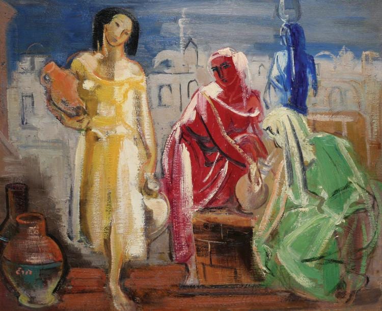 Eric Goldberg comparable auction result: eric goldberg 1890 1969 girls at the well