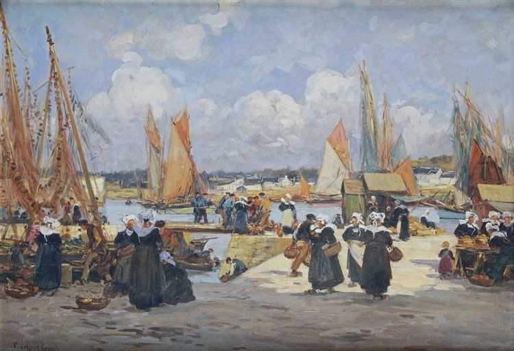 Fernand Legout-Gérard comparable auction result: fernand legout g rard 1856 1924 march sur le port huile sur toile s