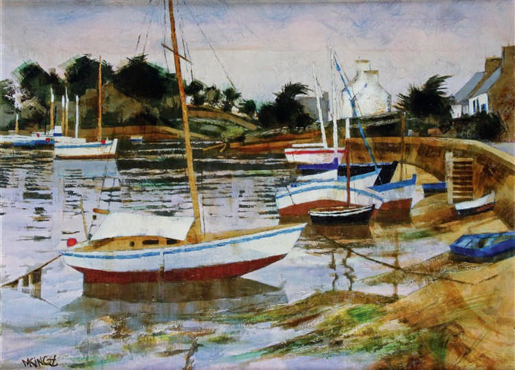 Michel King comparable auction result: michel king n en 1930 ploumanac h dans les c tes d armor huile sur