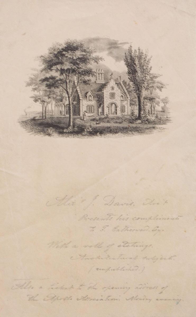 Alexander Jackson Davis comparable auction result: alexander jackson davis 1803 1892 custom house new york capitol indiana plan of principal floor and capitol of the state of i