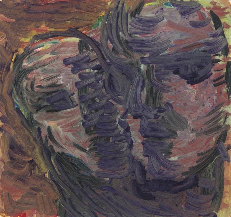 Eithne Jordan comparable auction result: eithne jordan 20th 21st century kiss iioil on paper 18 5 x 19cm 7 x 7 provenance with the rubicon gallery june 1990