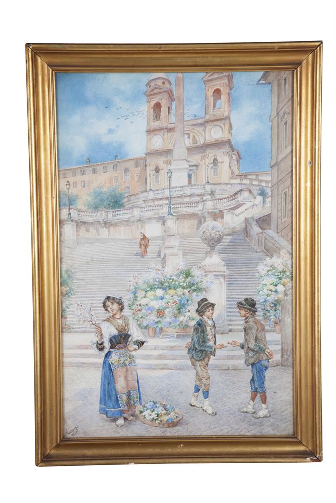 Ettore Ascenzi comparable auction result: ettore ascenzi 19th century the spanish steps romewatercolour 55 x 35cmsigned