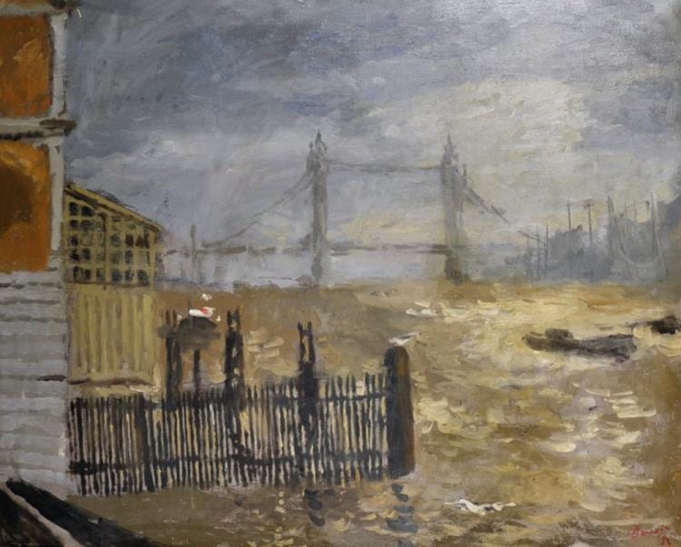 Robin Vere Darwin comparable auction result: robin darwin 1910 1974 british a thames scene with tower bridge in the distance oil on canvas signed and dated 52 28 x 36