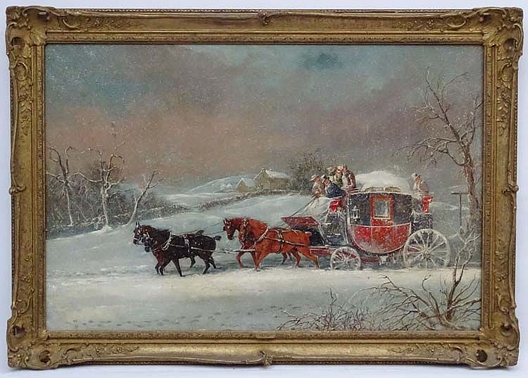 Richard Dodd Widdas comparable auction result: richard dodd widdas 1826 1885 oil on canvas the london exeter mail coac