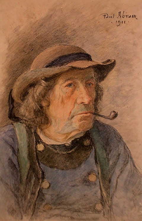 Paul (1854) Abram comparable auction result: paul abram portrait of a man with pipe 1911