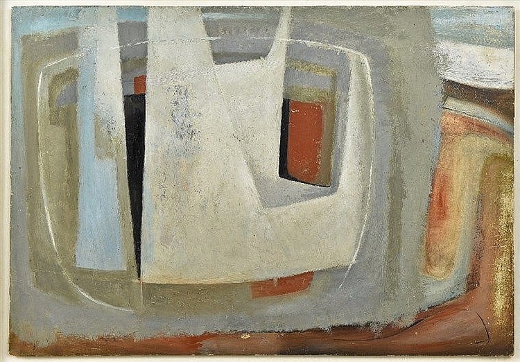 Billie Waters comparable auction result: billie waters 1896 1979 british ar cornish abstract oil on board 66 x 4