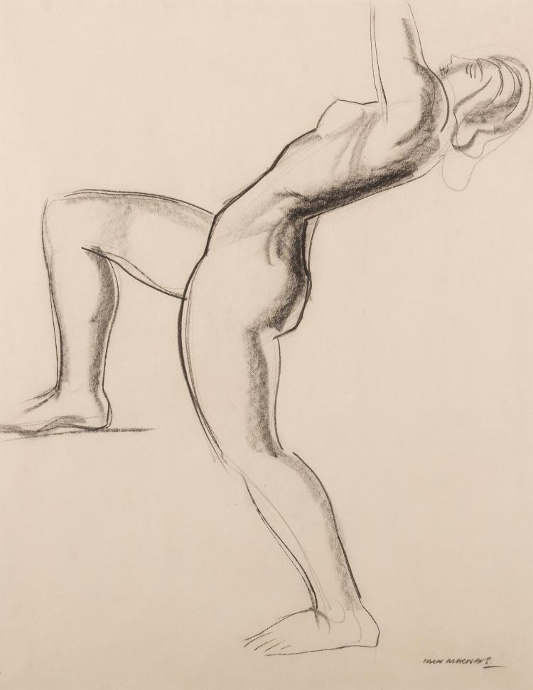 Iain Macnab comparable auction result: iain macnab scottish 1890 1967 nude study charcoal on paper