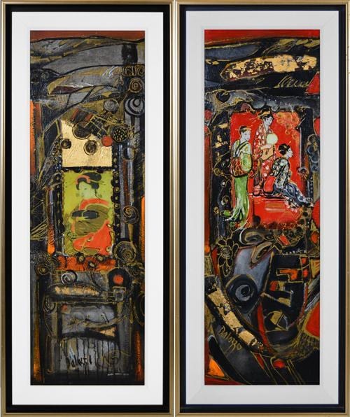 Lucette Dalozzo comparable auction result: lucette dalozzo 1945 memories of a geisha i ii diptych 88 5 x 29cm each