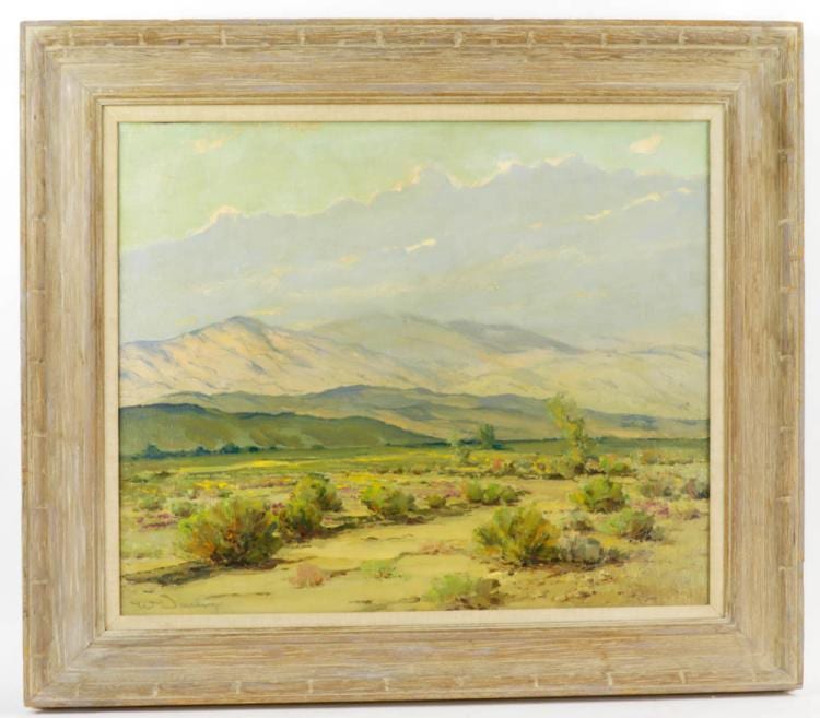 William S. Darling comparable auction result: william s darling desert landscape oil on canvas board
