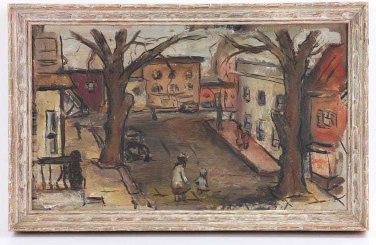 Jacob Glushakow comparable auction result: jacob glushakow square in baltimore oil on board
