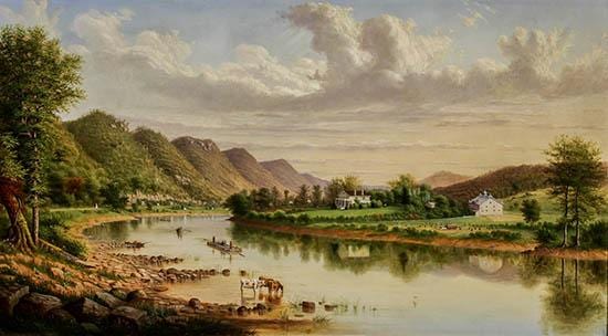 William Coventry Wall comparable auction result: william coventry wall american 1810 1886 view of the allegheny near pittsburgh oil on canvas 23 x 46 inches