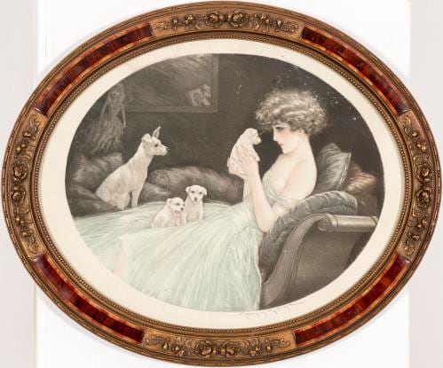 maurice milli re 1871 1946 femme assise avec la port e de chiots 1930 · Dogny Auction · 2017-12-05 Maurice Millière comparable auction result: maurice milli re 1871 1946 femme assise avec la port e de chiots 1930