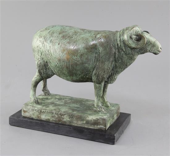 Geraldine Knight comparable auction result: geraldine knight 1933 2008 a verdigris bronze ram signed and numbered 1 5 length 10 5in height 8 5in